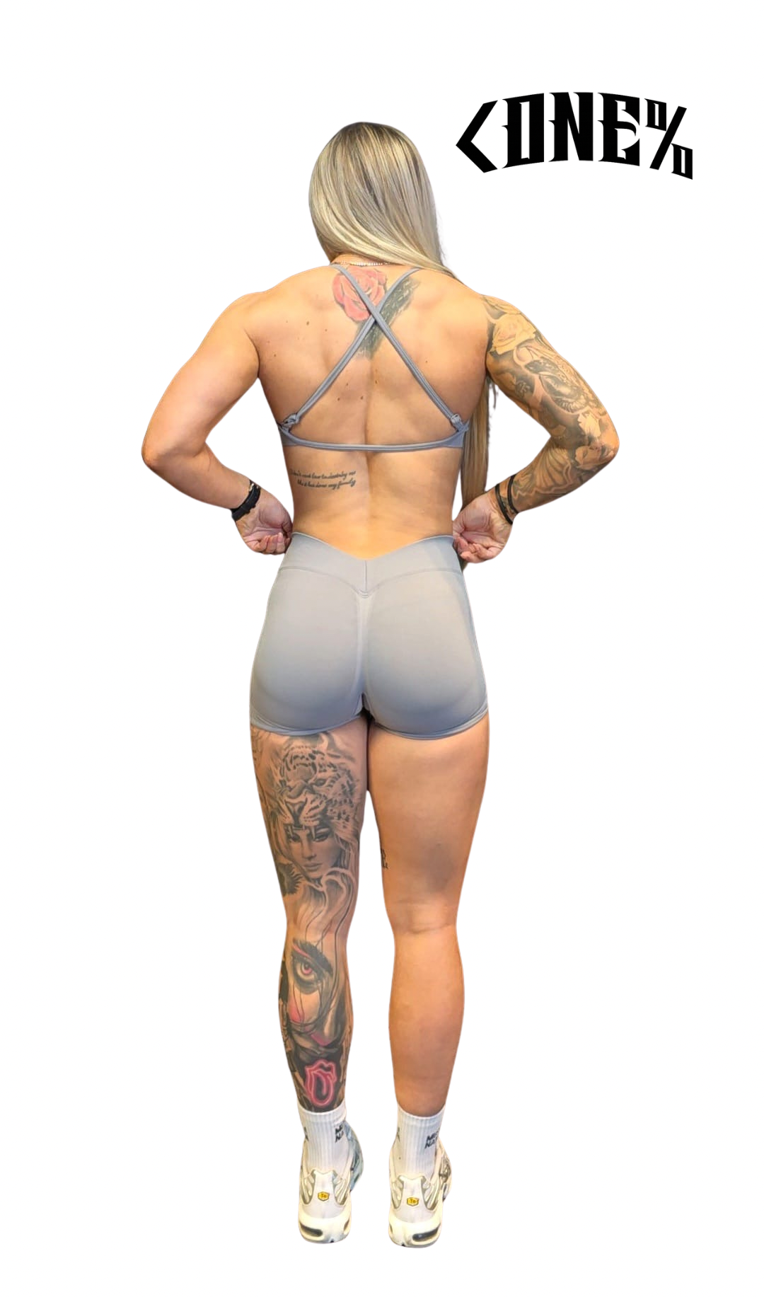 Steel Grey V-Back Scrunch Shorts