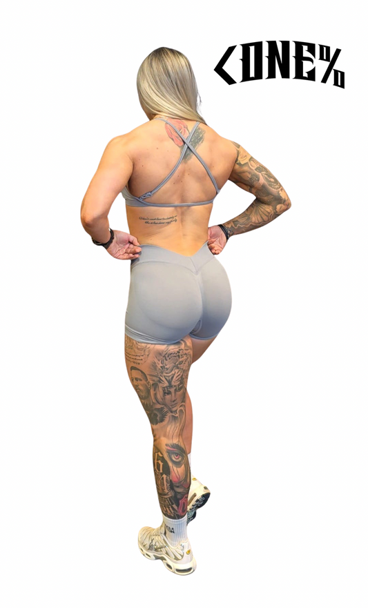 Steel Grey V-Back Scrunch Shorts
